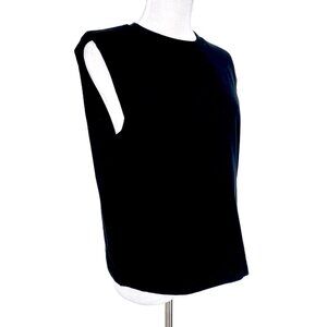 AllSaints Mika Black Tank Padded Shoulder Retail $65 Price $36 Size M
